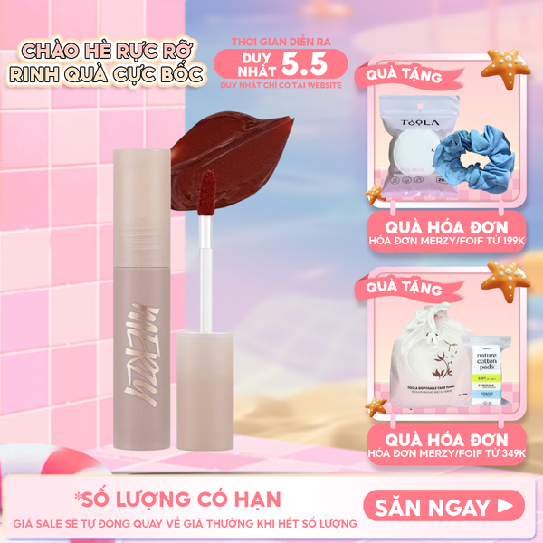  [Academia Collection] Son Kem Merzy Siêu Lì, Lâu Trôi, Lên Màu Chuẩn Academia Mellow Tint 4g 
