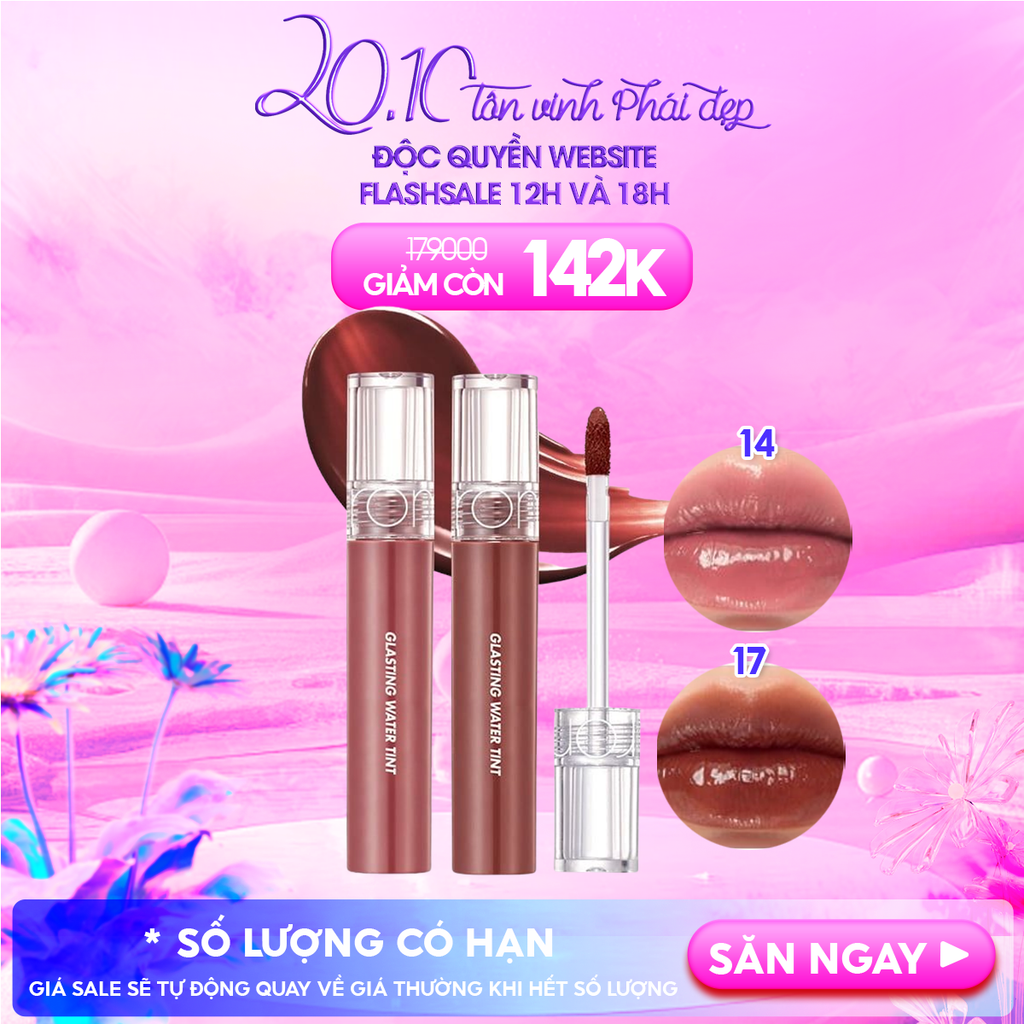 [Màu 1-17] Son Tint Nước Romand Siêu Lì, Lâu Trôi Glasting Water Tint 4g