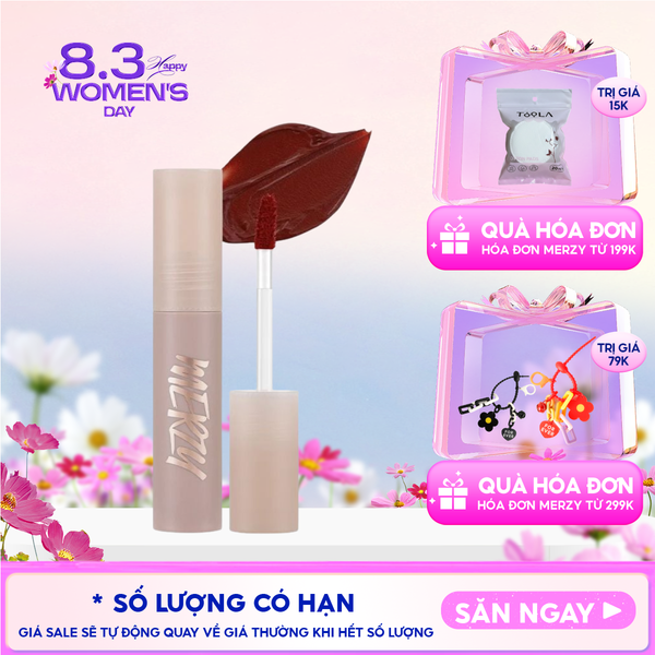  [Academia Collection] Son Kem Merzy Siêu Lì, Lâu Trôi, Lên Màu Chuẩn Academia Mellow Tint 4g 