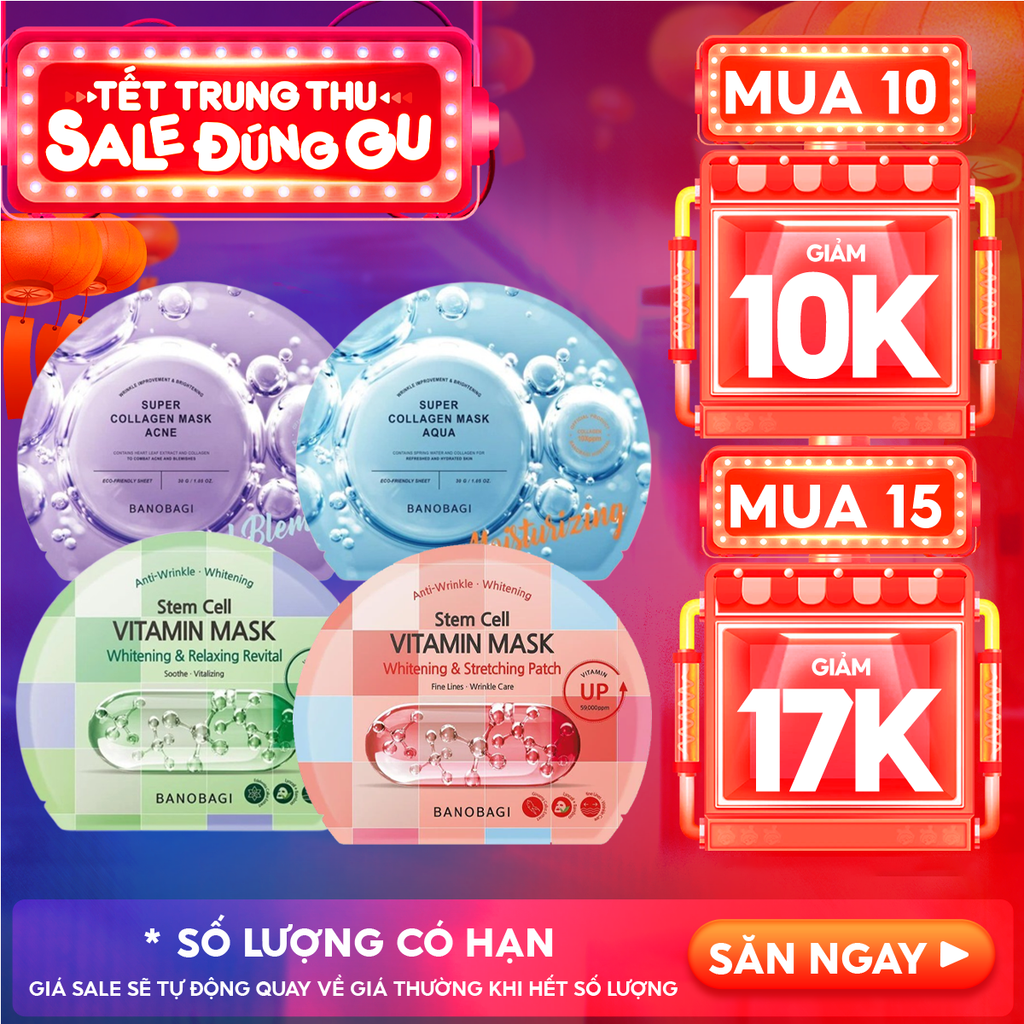 Mặt Nạ Miếng Banobagi Hỗ Trợ Dưỡng Trắng Cấp Ẩm & Bổ Sung Collagen, Cải Thiện Lão Hóa Stem Cell Vitamin, Super Collagen Mask 30ml