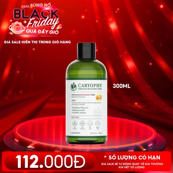  Nước Hoa Hồng Caryophy Chăm Sóc Da Dầu Mụn Portulaca Toner 300ml 