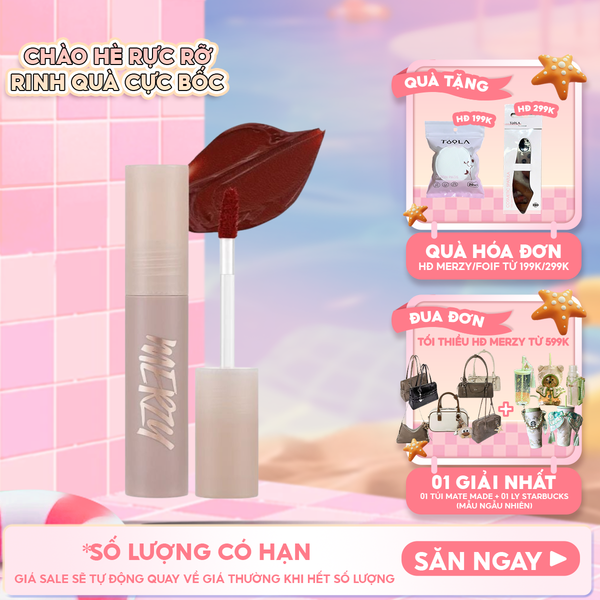  [Academia Collection] Son Kem Merzy Siêu Lì, Lâu Trôi, Lên Màu Chuẩn Academia Mellow Tint 4g 