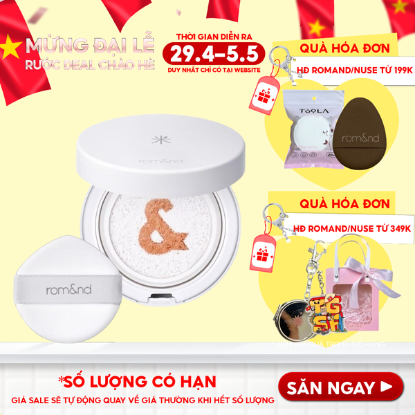  Kem Chống Nắng Dạng Cushion Romand Thuần Chay Back Me Tone Up Sun Cushion SPF50+/PA++++ 11g 