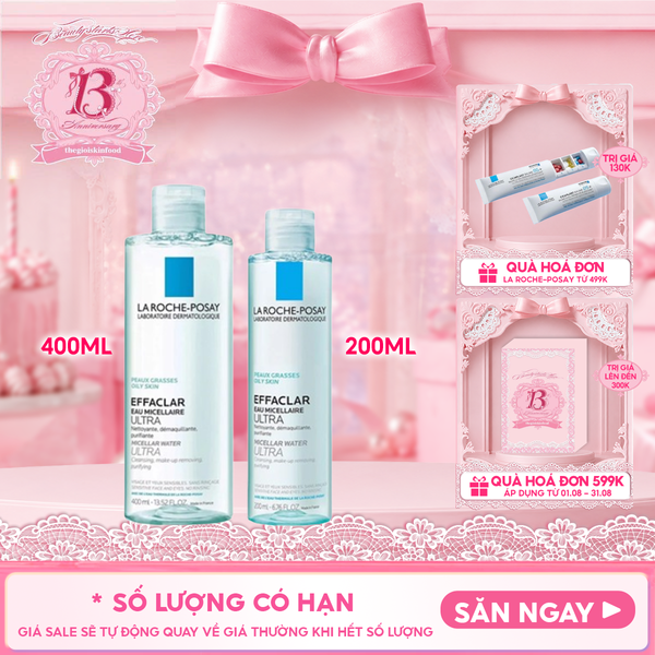  Nước Tẩy Trang La Roche-Posay Dành Cho Da Dầu Mụn, Da Nhạy Cảm Effaclar Eau Micellaire Ultra 