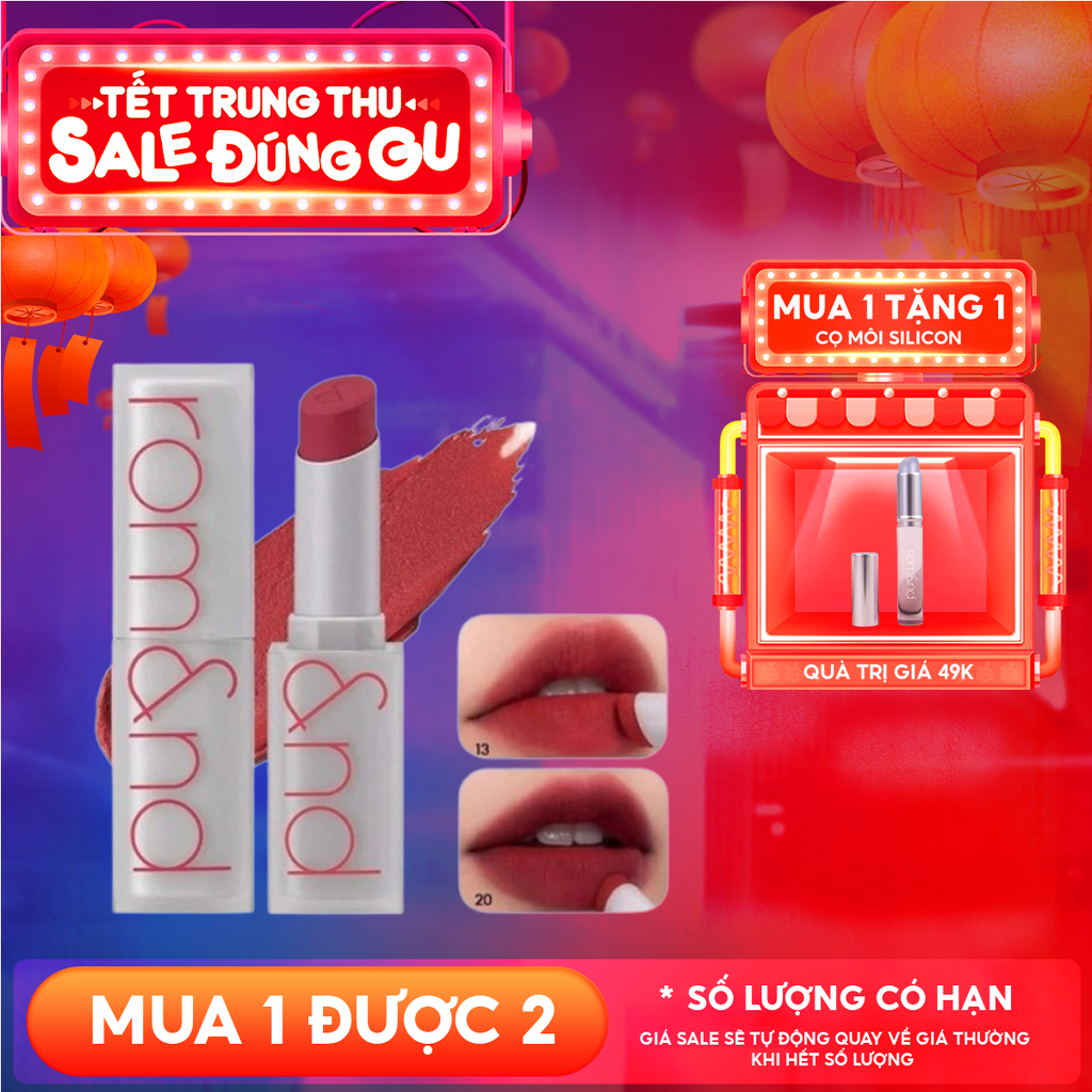Son Thỏi Lì, Lên Màu Siêu Xinh Romand Zero Matte Lipstick 3g