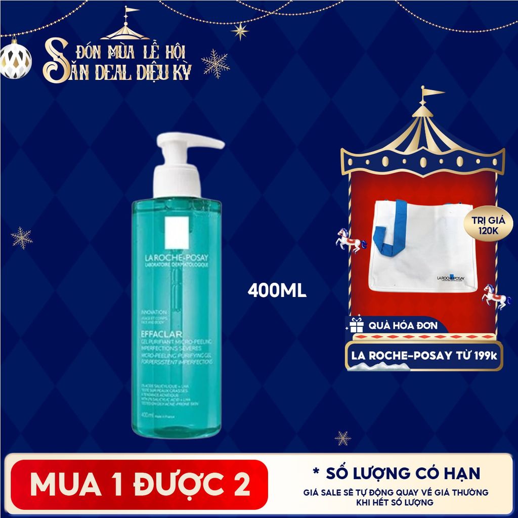 Gel Rửa Mặt Và Tắm La Roche-Posay Effaclar Micro-Peeling Purifying Gel 400ml
