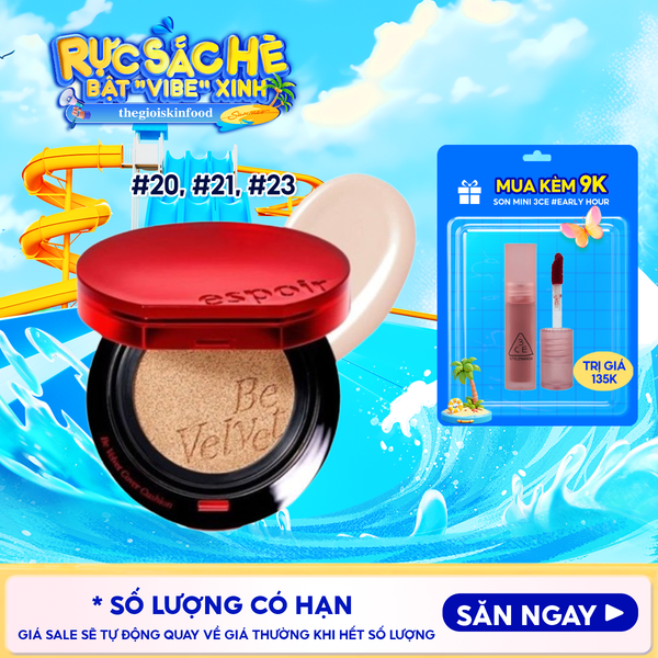  Phấn Nước Espoir Che Phủ Cao Pro Tailor Be Velvet Cover Cushion SPF42 PA++ 13g 