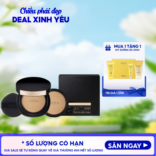  Phấn Nước OHUI Kiềm Dầu Che Phủ Cao Ultimate Cover Denier Cushion SPF50+/PA+++ 100D 13g (kèm 1 lõi refill) 