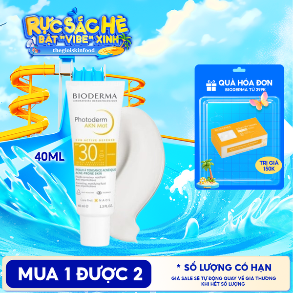  Kem Chống Nắng Bioderma Cho Da Dầu Mụn Photoderm AKN Mat SPF30 40ml 
