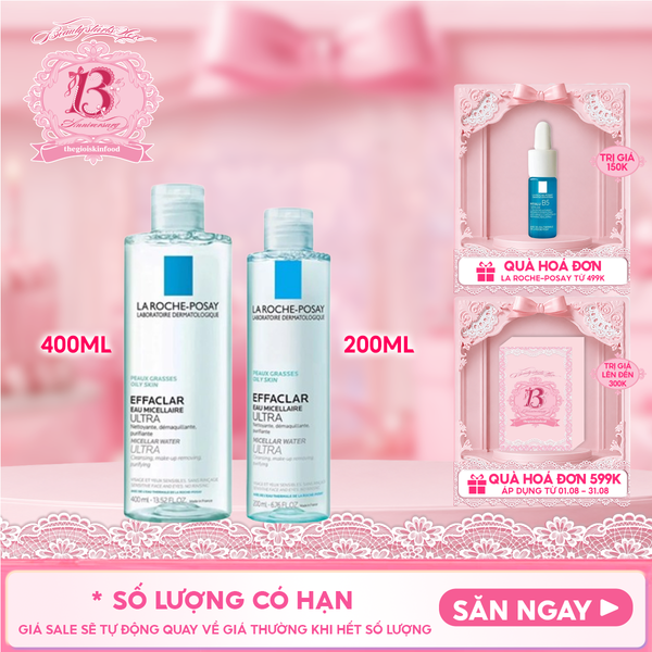  Nước Tẩy Trang La Roche-Posay Dành Cho Da Dầu Mụn, Da Nhạy Cảm Effaclar Eau Micellaire Ultra 