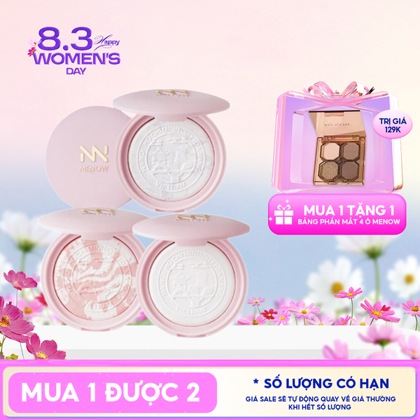  [Vietnam Edition] Phấn Phủ Nén MENOW Mỏng Nhẹ Tự Nhiên Clear Radiant Pressed Powder 7g 