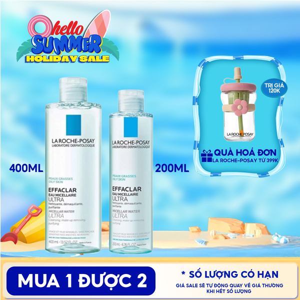  Nước Tẩy Trang La Roche-Posay Dành Cho Da Dầu Mụn, Da Nhạy Cảm Effaclar Eau Micellaire Ultra 