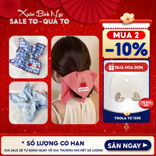  [NHẬP KHẨU] Dây Cột Tóc Bản Vuông, Khăn Vuông Cao Cấp TOOLA Kiểu Dáng Nàng Thơ, Thanh Lịch 