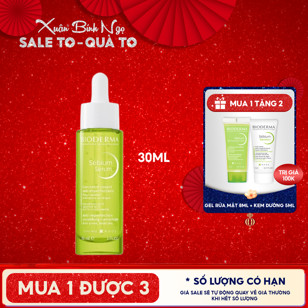 Serum Bioderma Sáng Mịn Mờ Thâm Sebium Serum 30ml