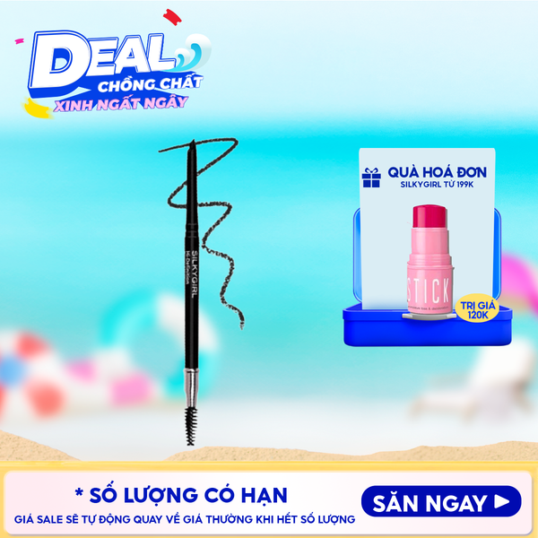  Chì Kẻ Mày Ngang Silkygirl Hai Đầu Tiện Lợi, Lâu Trôi Hi-Definition Brow Liner 0.35g 