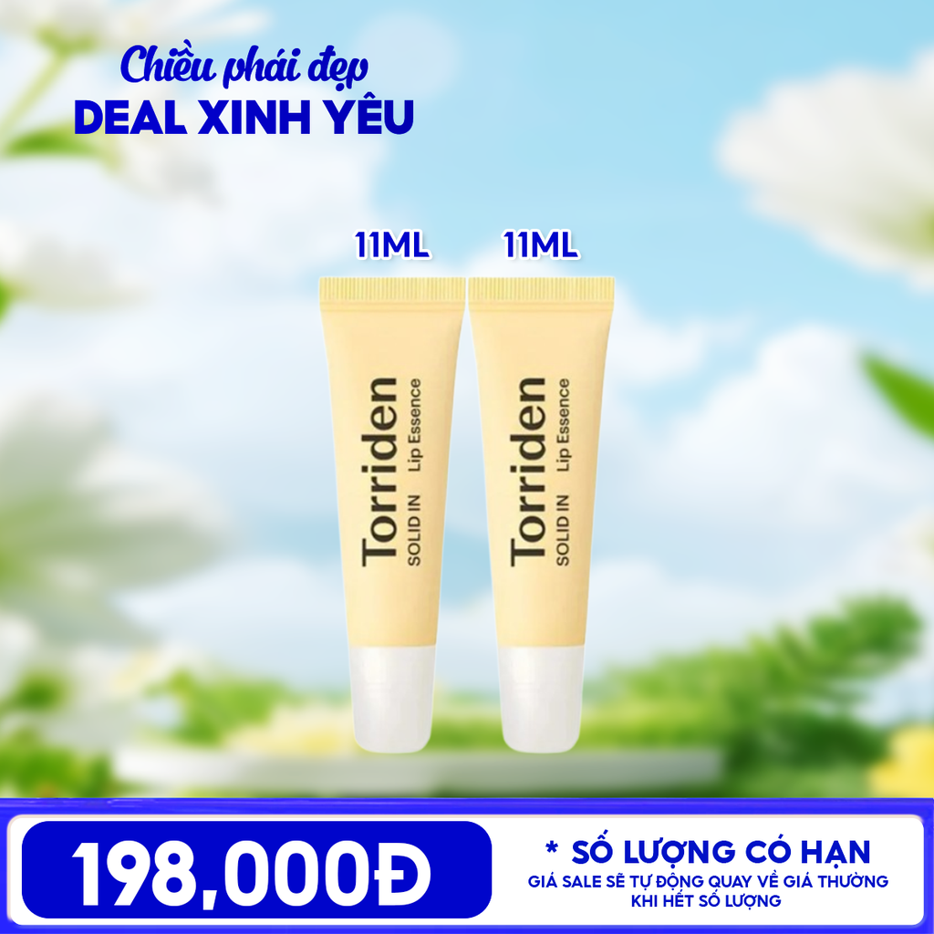 Combo 2 Sản Phẩm Torriden: Tinh Chất Dưỡng Môi Torriden Căng Mọng, Cấp Ẩm Solid-In Lip Essence 11ml