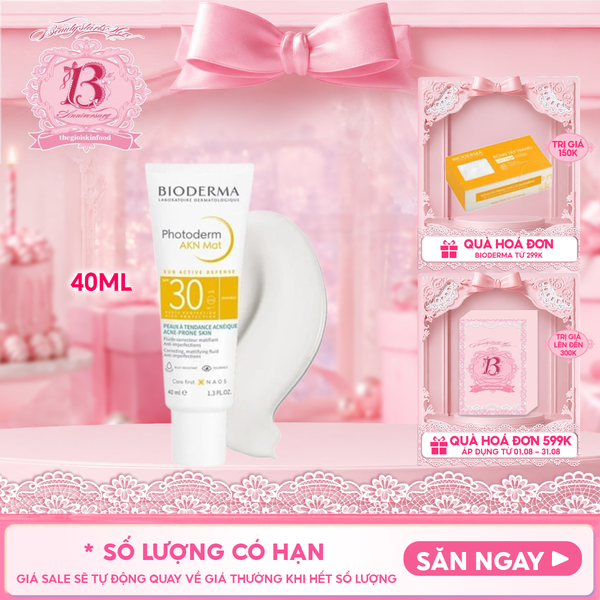  Kem Chống Nắng Bioderma Cho Da Dầu Mụn Photoderm AKN Mat SPF30 40ml 