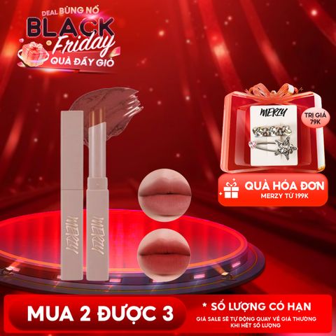 [Academia Collection] Son Thỏi Lì Merzy Lên Màu Chuẩn, Mịn Mượt Nhẹ Môi Academia Cotton Lipstick 1.8g