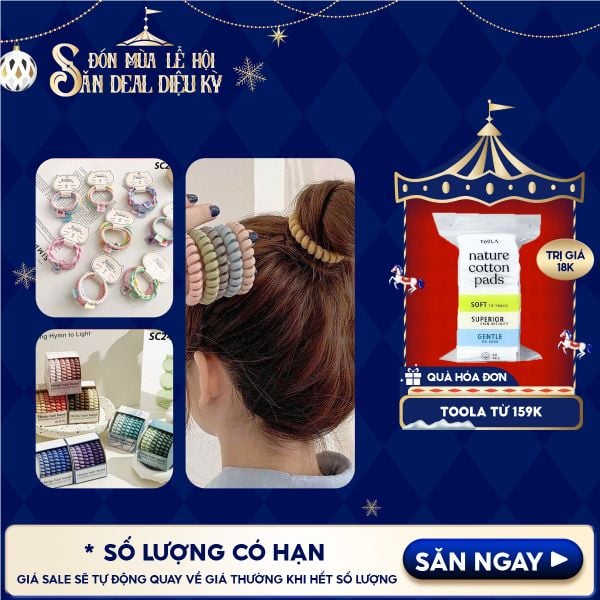  [NHẬP KHẨU] Dây Buộc Tóc TOOLA Cao Su Co Giãn Thiết Kế Đơn Giản Phong Cách Hàn Quốc Hair Bands Scrunchies 