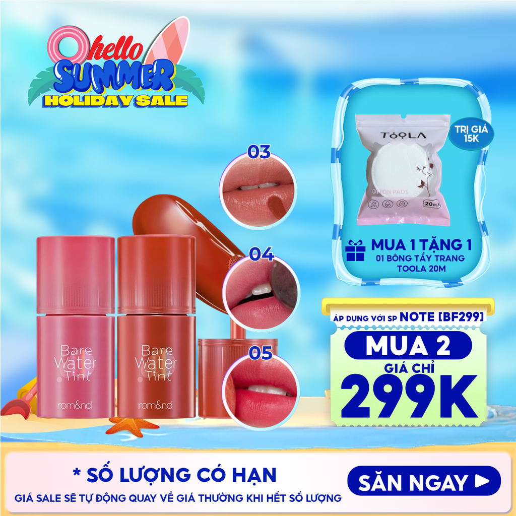 Son Tint Romand Lâu Trôi, Căng Mọng Bare Water Tint