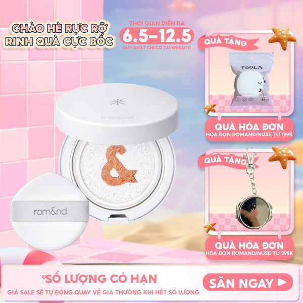  Kem Chống Nắng Dạng Cushion Romand Thuần Chay Back Me Tone Up Sun Cushion SPF50+/PA++++ 11g 