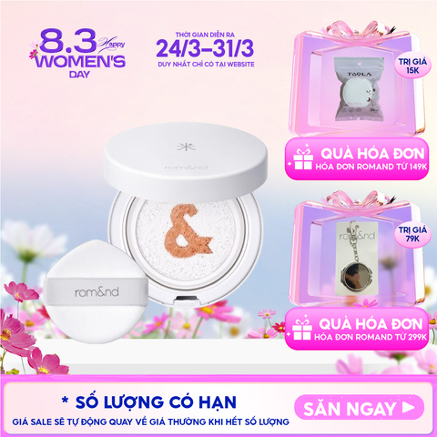 Kem Chống Nắng Dạng Cushion Romand Thuần Chay Back Me Tone Up Sun Cushion SPF50+/PA++++ 11g