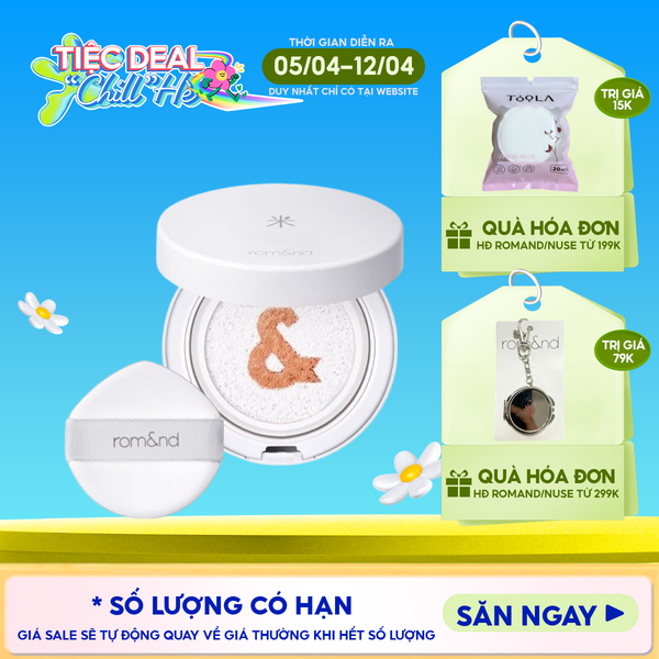  Kem Chống Nắng Dạng Cushion Romand Thuần Chay Back Me Tone Up Sun Cushion SPF50+/PA++++ 11g 