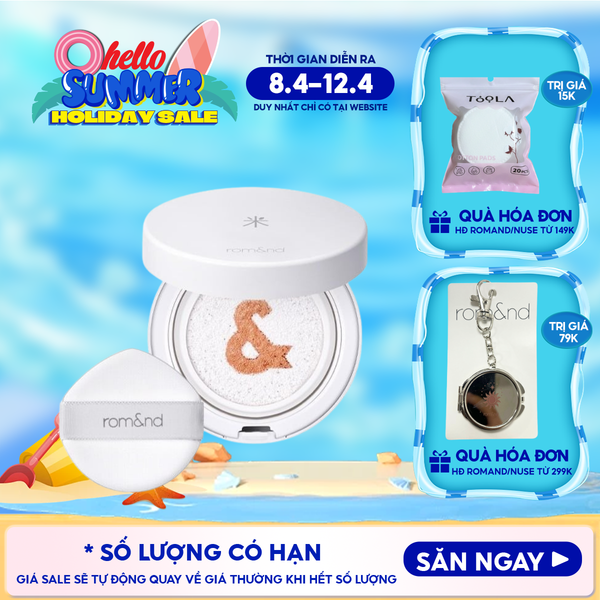  Kem Chống Nắng Dạng Cushion Romand Thuần Chay Back Me Tone Up Sun Cushion SPF50+/PA++++ 11g 