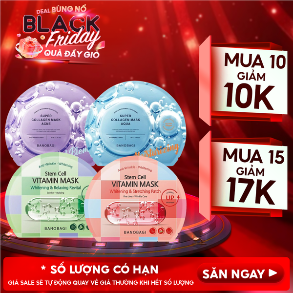  Mặt Nạ Miếng Banobagi Hỗ Trợ Dưỡng Trắng Cấp Ẩm & Bổ Sung Collagen, Cải Thiện Lão Hóa Stem Cell Vitamin, Super Collagen Mask 30ml 