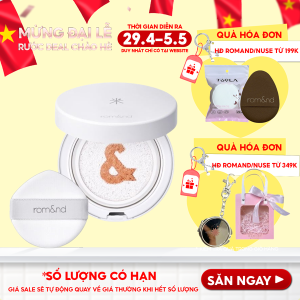  Kem Chống Nắng Dạng Cushion Romand Thuần Chay Back Me Tone Up Sun Cushion SPF50+/PA++++ 11g 