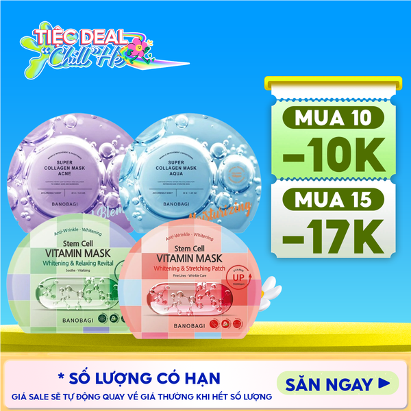  Mặt Nạ Miếng Banobagi Hỗ Trợ Dưỡng Trắng Cấp Ẩm & Bổ Sung Collagen, Cải Thiện Lão Hóa Stem Cell Vitamin, Super Collagen Mask 30ml 