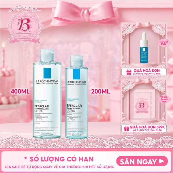  Nước Tẩy Trang La Roche-Posay Dành Cho Da Dầu Mụn, Da Nhạy Cảm Effaclar Eau Micellaire Ultra 