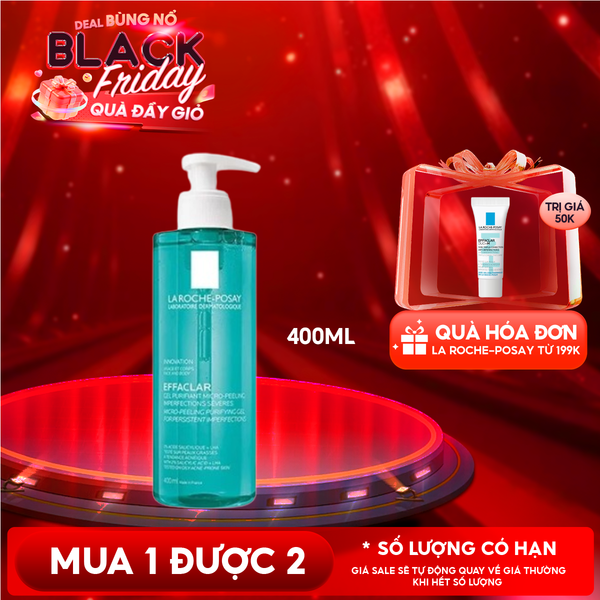  Gel Rửa Mặt Và Tắm La Roche-Posay Effaclar Micro-Peeling Purifying Gel 400ml 