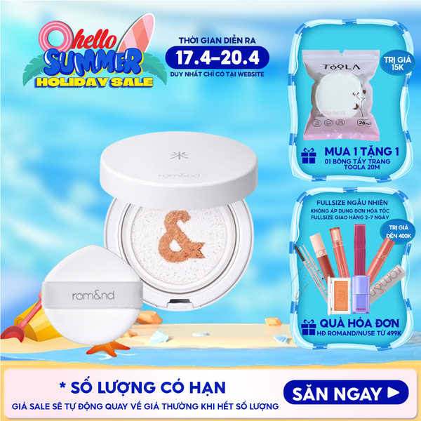  Kem Chống Nắng Dạng Cushion Romand Thuần Chay Back Me Tone Up Sun Cushion SPF50+/PA++++ 11g 
