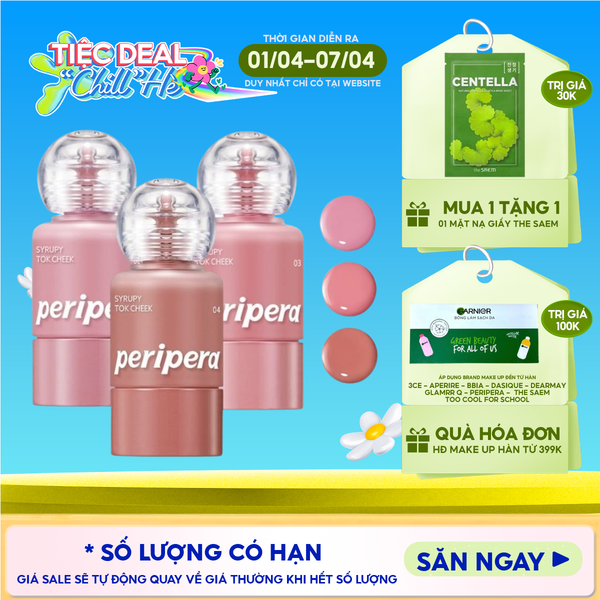  Má Hồng Dạng Kem Peripera Syrupy Tok Cheek 9g 