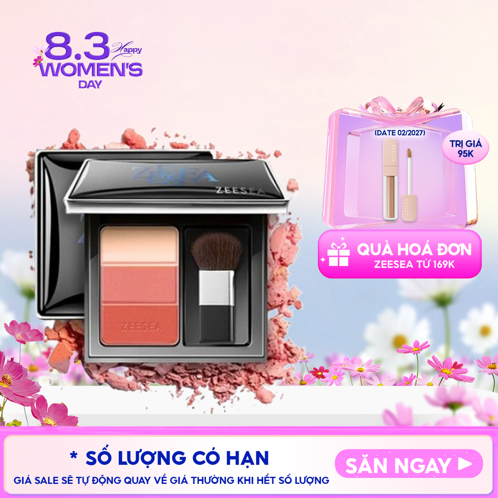 Phấn Má Hồng Zeesea 3 Màu Color Concealer Blusher 5g
