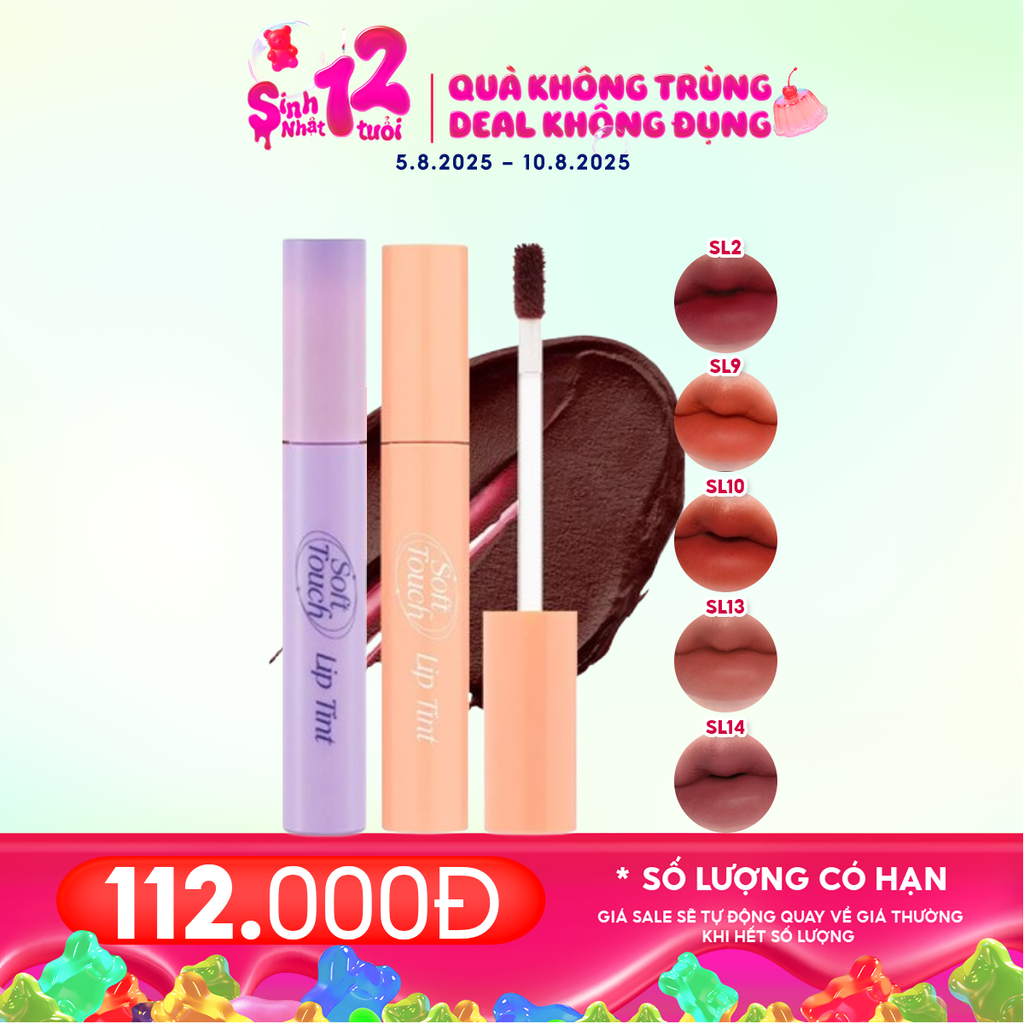 [SL1 - SL14] Son Kem Merzy Siêu Lì, Siêu Mịn Môi Soft Touch Lip Tint 3g
