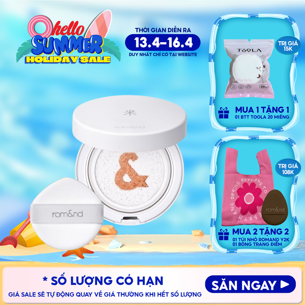  Kem Chống Nắng Dạng Cushion Romand Thuần Chay Back Me Tone Up Sun Cushion SPF50+/PA++++ 11g 