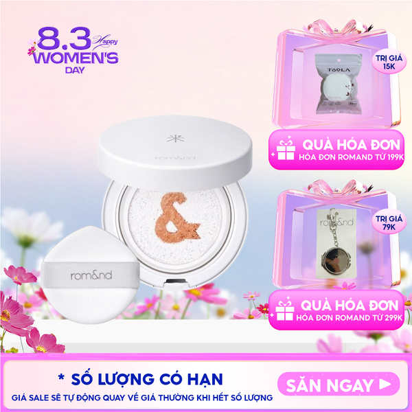  Kem Chống Nắng Dạng Cushion Romand Thuần Chay Back Me Tone Up Sun Cushion SPF50+/PA++++ 11g 