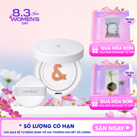 Kem Chống Nắng Dạng Cushion Romand Thuần Chay Back Me Tone Up Sun Cushion SPF50+/PA++++ 11g