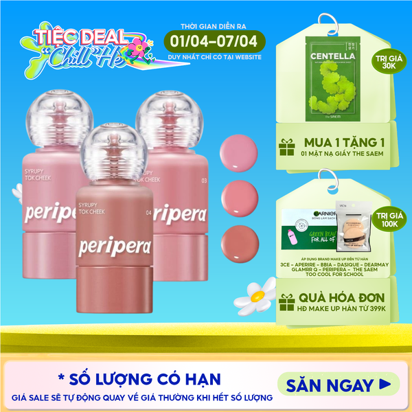  Má Hồng Dạng Kem Peripera Syrupy Tok Cheek 9g 