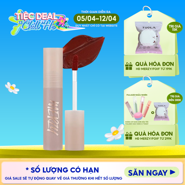  [Academia Collection] Son Kem Merzy Siêu Lì, Lâu Trôi, Lên Màu Chuẩn Academia Mellow Tint 4g 