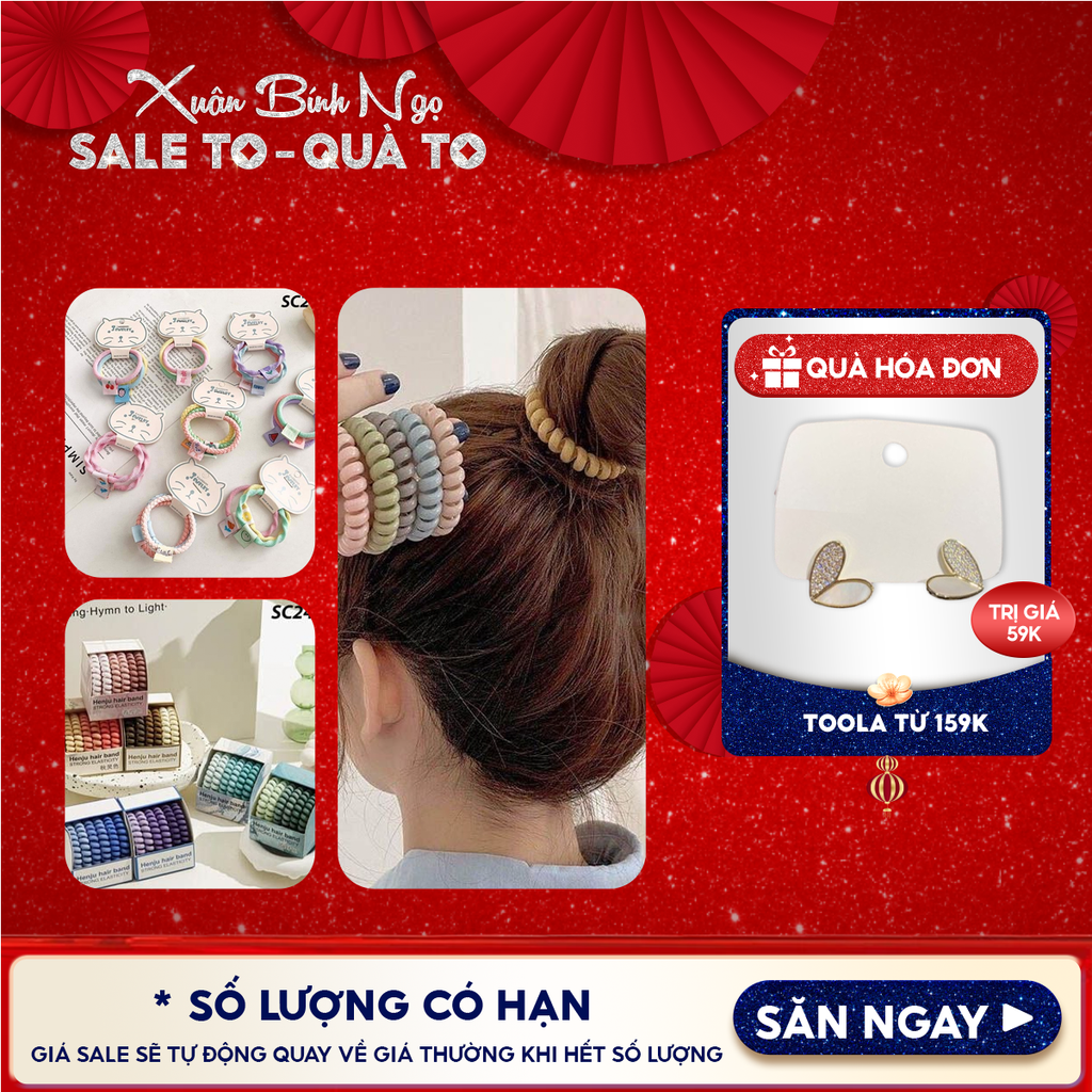 [NHẬP KHẨU] Dây Buộc Tóc TOOLA Cao Su Co Giãn Thiết Kế Đơn Giản Phong Cách Hàn Quốc Hair Bands Scrunchies