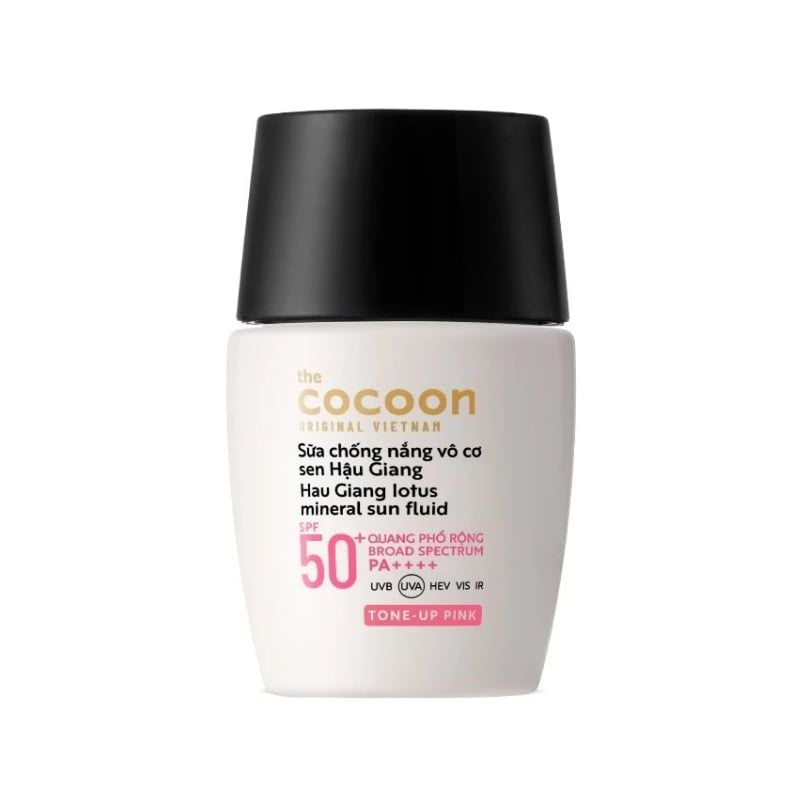 Sữa Chống Nắng Cocoon Vô Cơ Sen Hậu Giang Hau Giang Lotus Mineral Sun Fluid SPF 50+ PA++++