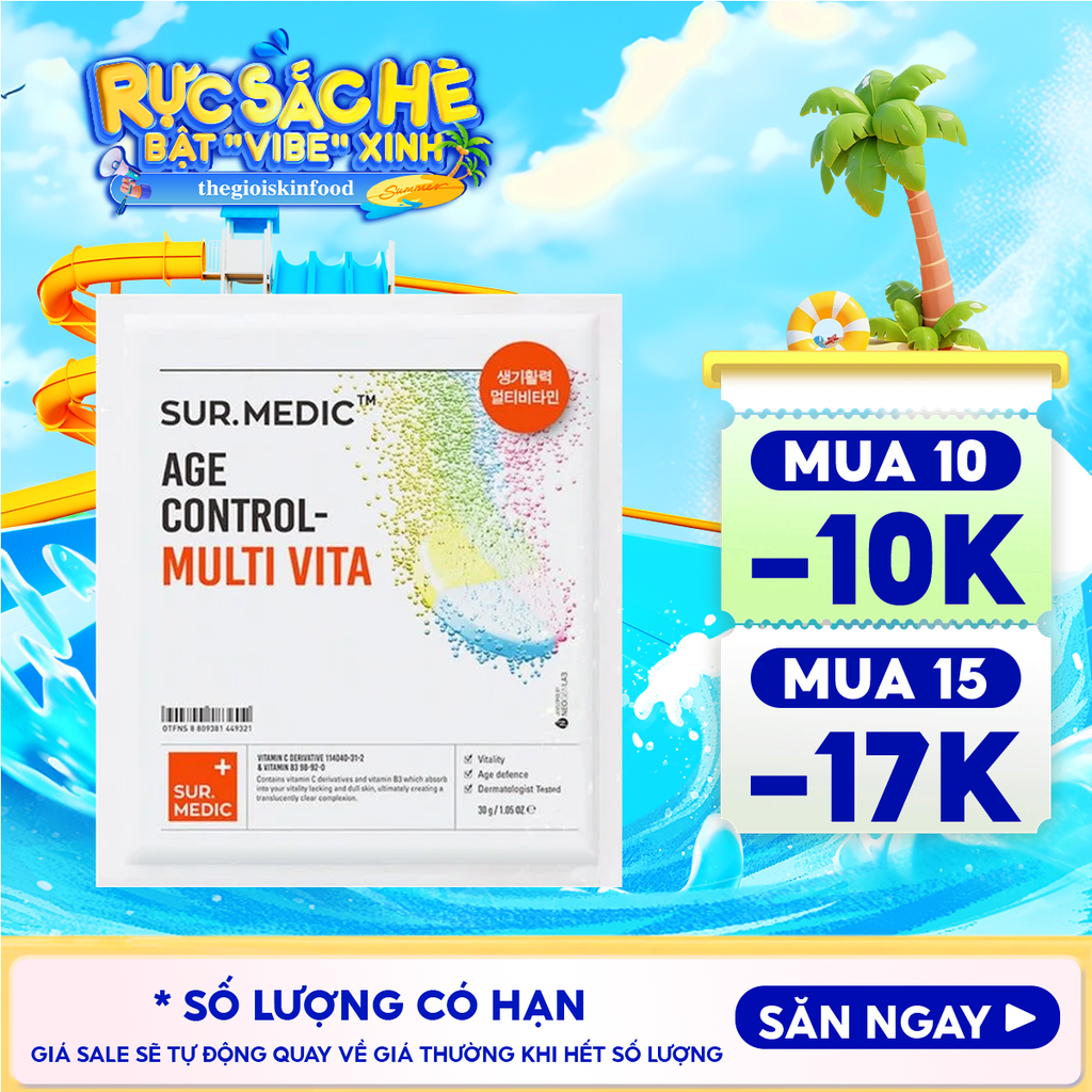Mặt Nạ Cung Cấp Multi Vitamin, Hỗ Trợ Dưỡng Sáng Da Sur.Medic+ Age Control-Multi Vita Mask 30g