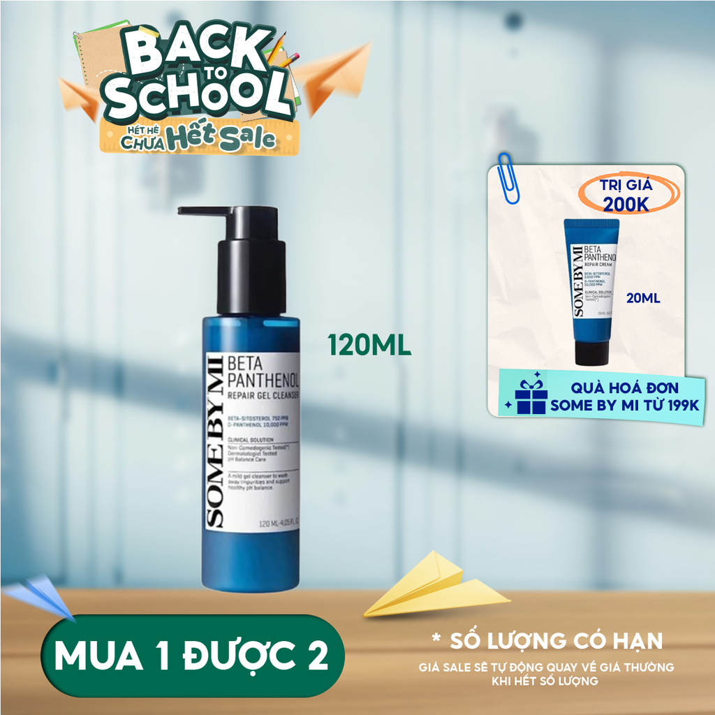 Sữa Rửa Mặt Tạo Bọt Some By Mi Làm Dịu Da Beta Panthenol Repair Gel Cleanser 120ml