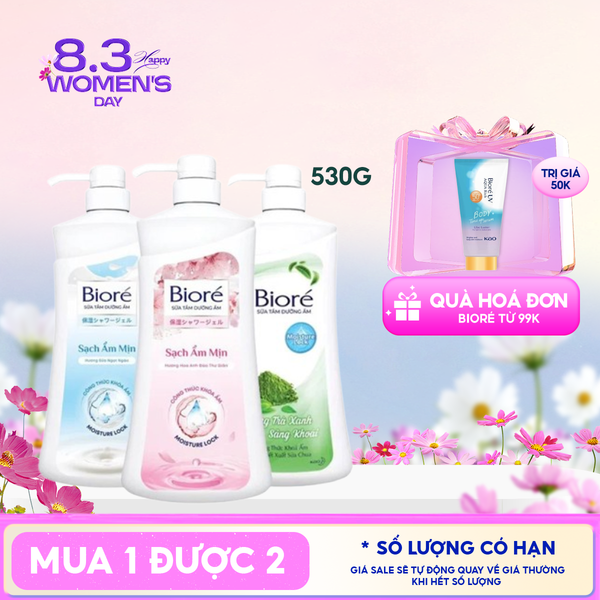 Sữa Tắm Bioré Dưỡng Ẩm Mịn Da 
