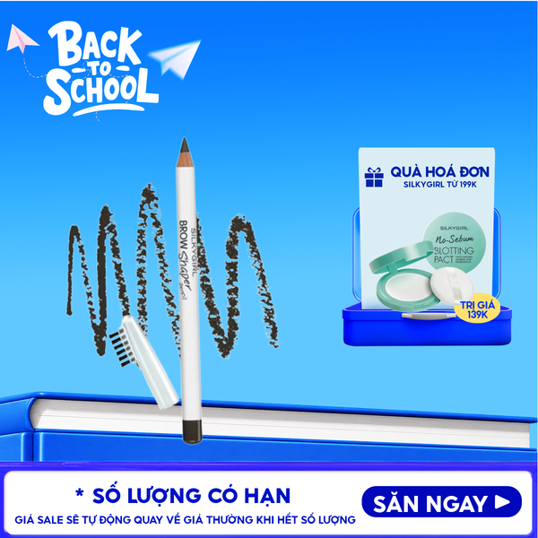  Chì Kẻ Mày Silkygirl Kèm Chổi Tiện Dụng, Dễ Vẽ Brow Shaper Pencil 1.14g 