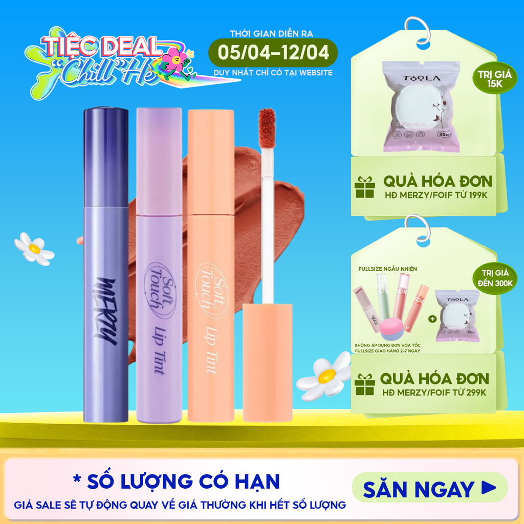 [SL1 - SL14] Son Kem Merzy Siêu Lì, Siêu Mịn Môi Soft Touch Lip Tint 3g