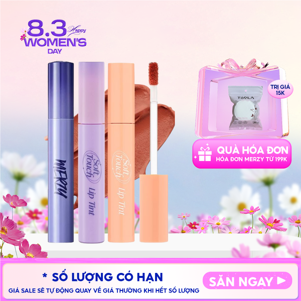  [SL1 - SL14] Son Kem Merzy Siêu Lì, Siêu Mịn Môi Soft Touch Lip Tint 3g 